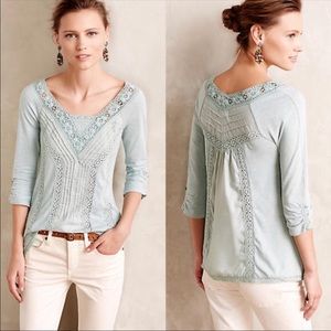 Meadow Rue meledy lace crochet Anthropology Top
